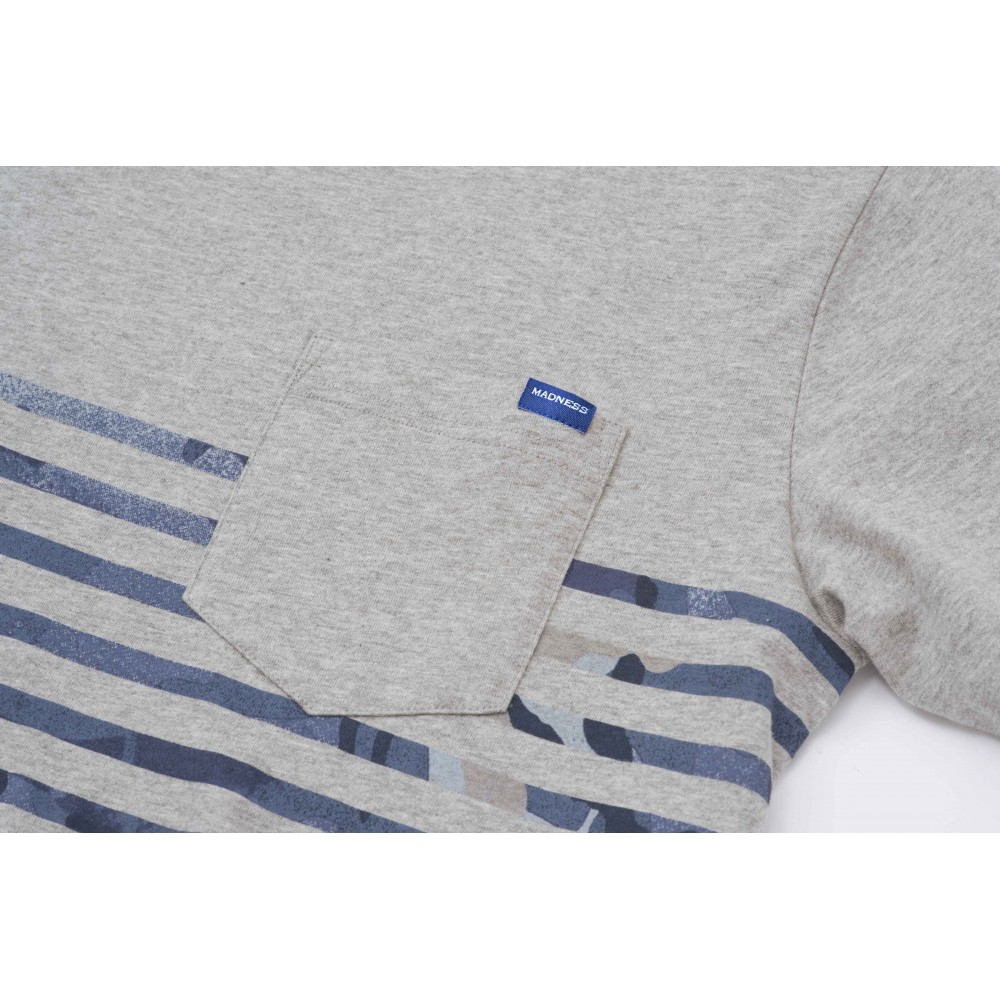 MADISONBLUE　 POCKET TEE HARD TWIST　01 MDCH STRIPES POCKET T-SHIRT | MADNESS